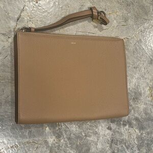 Chloe Oversized Tan Leather Clutch